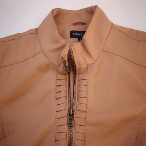 New Look Faux Leather Ladies Dark Tan Fully Lined Jacket - Picture 4 of 11